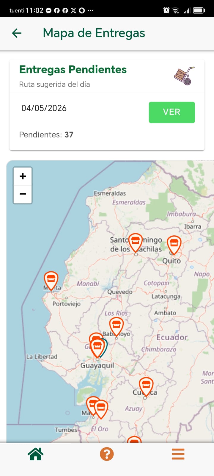 Mapa delivery app